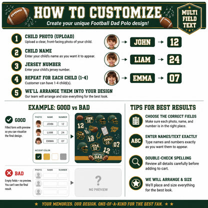 Football Dad Polo - How to customize