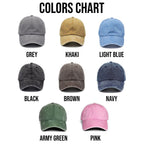 Custom Pigment Dyed Embroidered Hat - Personalized Text - Dad Hat - Cap Embroidery - Custom Text Wording - Distressed Hat - Unstructured