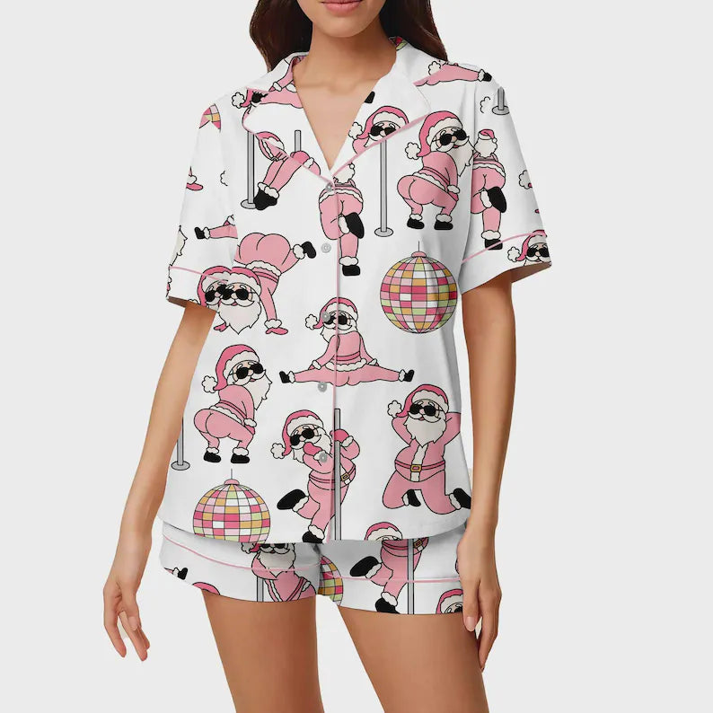 Pink Dancing Santa Pajama Set, Funny Christmas Sleepwear, Cute Holiday Lounge, Gift For Hers d0159b6c-307a-4715-9588-9cd34b9169bd-il_794xN.7466923781_2qe7.webp