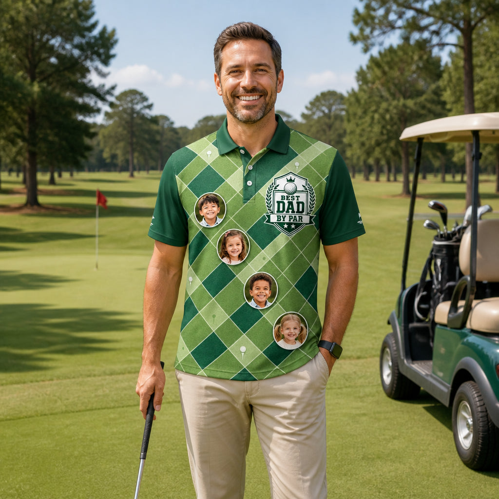 Best Dad By Par Photo Polo - Lifestyle 1