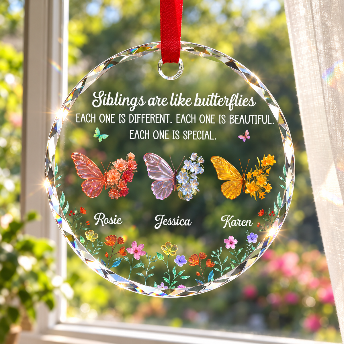 Sparkling Wings For Siblings - Personalized Glass Ornament - Christmas Gift For Family, Siblings d137a308-c40f-475e-8700-ba1bc62c25cc-1.png