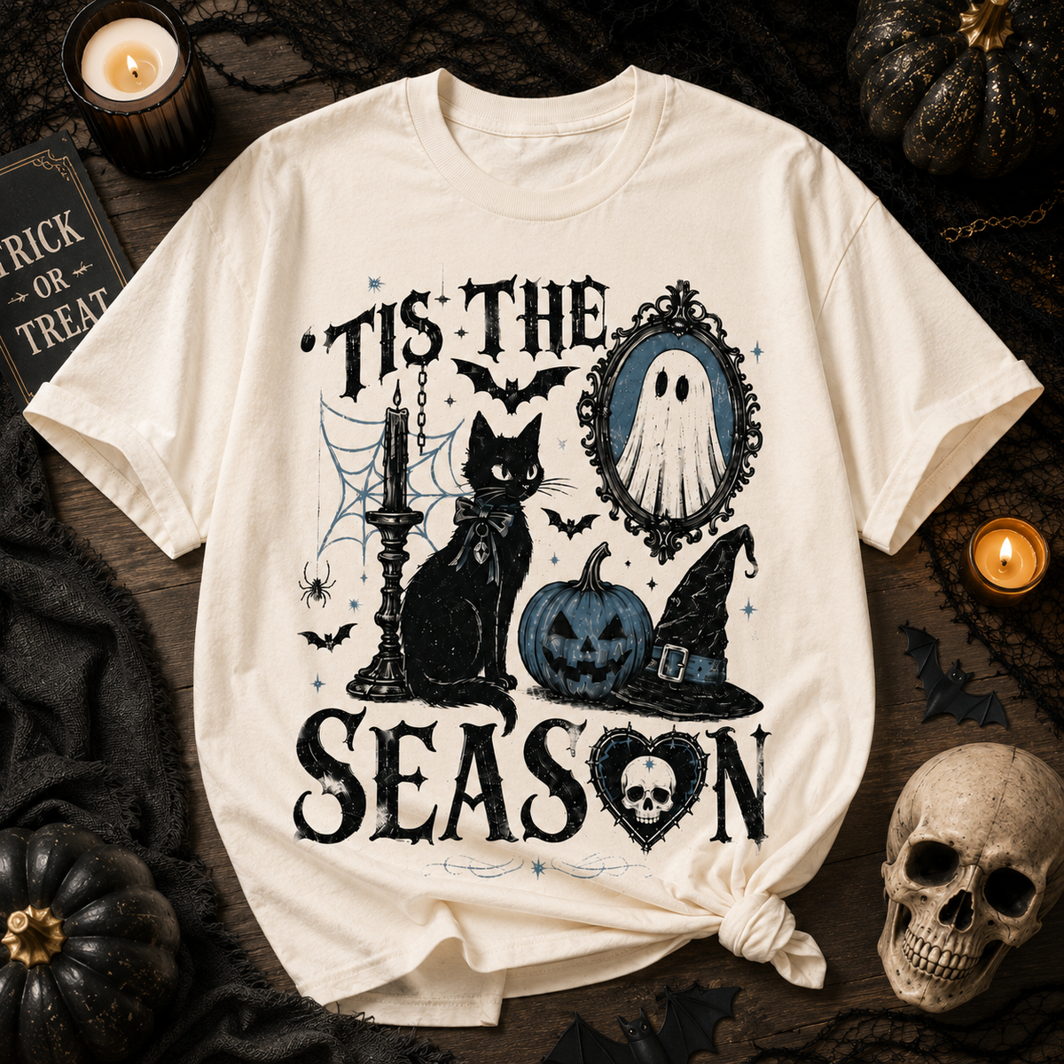 Tis the Spooky Season Halloween T-Shirt – Gothic Black Cat, Ghost & Pumpkin Graphic Tee, Witchy Fall Shirt for Halloween Lovers d138ec5a-a1e0-475a-a438-cbc765ba0766--.png