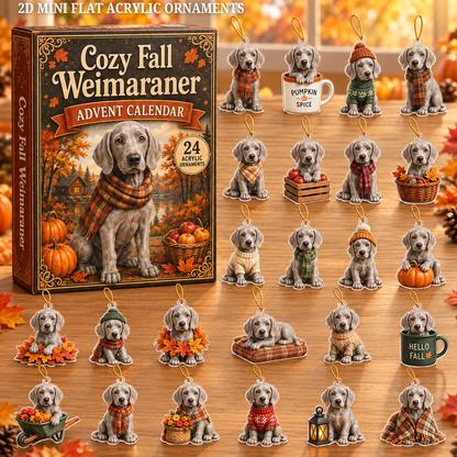 Cozy Fall Weimaraner Advent Calendar 2026 - 24-Day Festive Countdown, Acrylic Charms Blind Box - Gift For Weimaraner Lovers d244aa98-5a1a-4d26-bbff-1a07950188f9-weimaraner-text.png