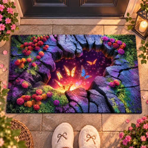 Magical Butterfly Portal Doormat, 3D Fantasy Illusion Rug, Enchanted Entryway Mat, Whimsical Home Decor d2c10cf5-e7d4-4e91-b383-422425cf5562-tham-4.png