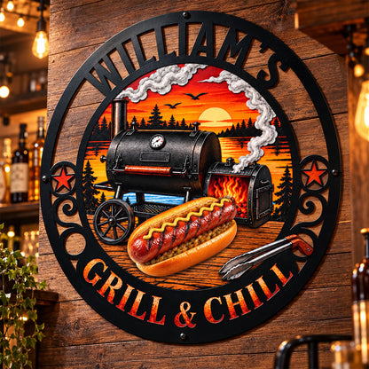 Grill And Chill Shaped Metal Sign - Personalized Birthday Gifts For Husband, Son, Grandson, Brother, Grandpa, Dad, Yourself - Garage Mode On d2e5f650-d29d-4c41-a429-b854e9a2430c-5-2-.jpg
