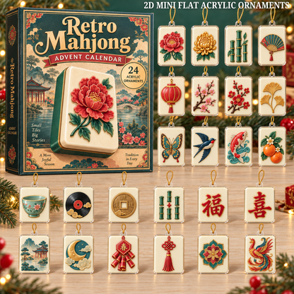 Retro Mahjong Advent Calendar 2026 - 24-Day Festive Countdown, Acrylic Charms Blind Box - Gift For Mahjong Lovers d32f8de9-cf82-481d-8cda-4f7c3cf9e110-mahjong-text.png