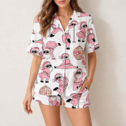 Pink Dancing Santa Pajama Set, Funny Christmas Sleepwear, Cute Holiday Lounge, Gift For Hers d3335dd6-3af6-4198-8369-b93a442bfe52-y7.png