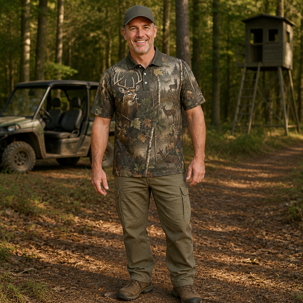 Woodland Buck Camo AOP Polo - Polo shirt - All over printed d39e99e1-19ac-4792-a521-90320d080711.jpg