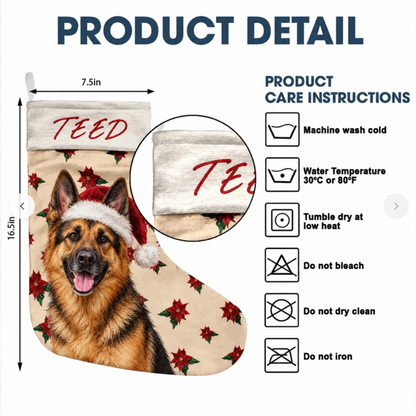 Christmas Gift For Dog Lovers - Personalized Custom Photo & Name Pet Dog Portrait With Holly Snowflake Poinsettia Christmas Stocking d47105e5-6091-4b99-aa4b-e84796ba1416-1.png
