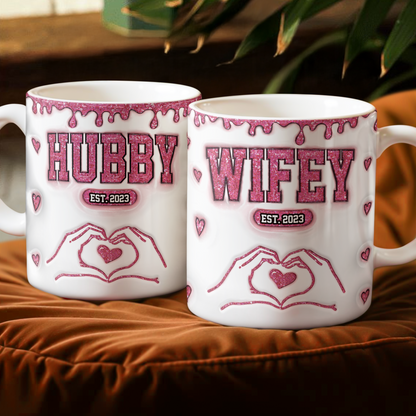 Wifey Hubby Est Couple - 3D Inflated Effect Printed Mug, Personalized White Edge-to-Edge Mug d4985ce2-ed57-4169-95ea-646d6768bfd1-MK-4-m-_-Ads.png