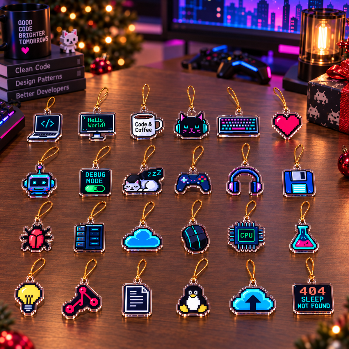 Programmer Advent Calendar – 24 Mini Acrylic Coding Ornaments, Geek Christmas Countdown Gift for Programmers, Developers & Tech Lovers d5359537-9333-41f3-a262-6e2418891b3a-mui4.png