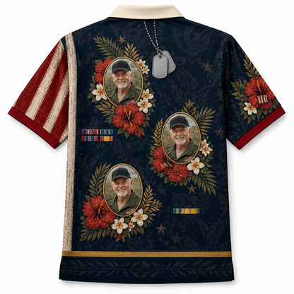 Custom Photo Veterans Hawaiian Shirt - Back view