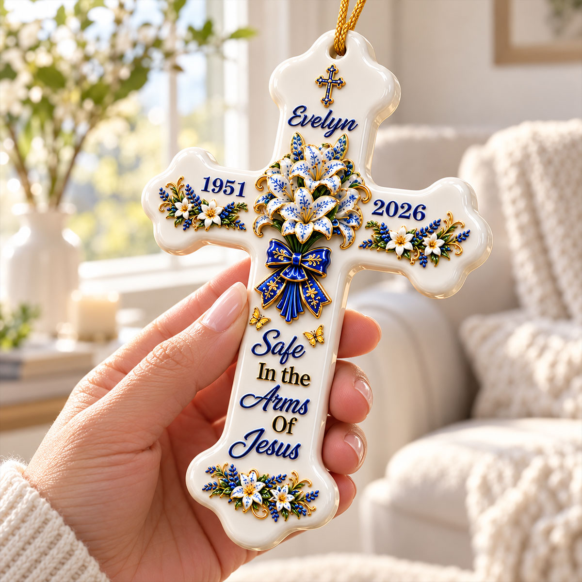 Forever In Gods Arms - Personalized Cross Ornament - Real 3D Raised Ornament d5dc0598-adb9-4cce-ab8b-d3444cb31700-5.jpg