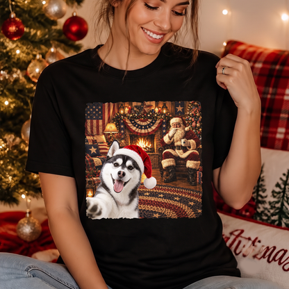 Custom Photo Funny Dog Selfie With Santa Comfort T-Shirt - Personalized Christmas Birthday Gifts For Dog Cat Lovers, Dog Dad And Mom, Cat Owners d66d887c-f688-48b5-9613-59fc564184b5-4-5-.png