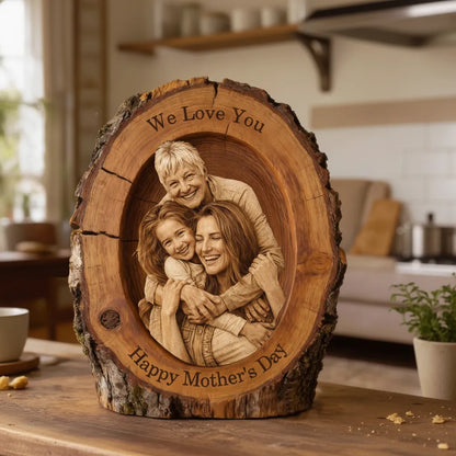 Personalized Wood Slice Photo - Picture Frame