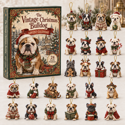 The Vintage Christmas Bulldog Advent Calendar 2026 - 24-Day Festive Countdown, Acrylic Charms Blind Box - Gift For Bulldog Lovers d8669b87-36a2-4d37-8778-c454523aee6f-christmas-bulldog-box-charms.png