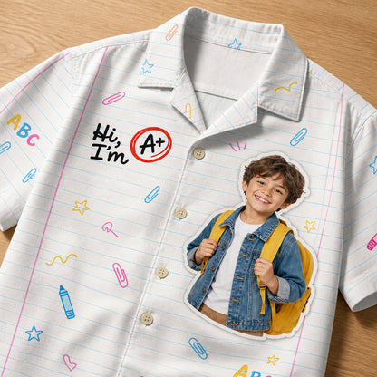 Hi, I’m A+ Kids Photo Shirt - Hawaiian AOP - Personalized Hawaiian Kids Shirt - AOP d868b17a-632d-4408-8dc0-8a0b62c44530.jpg