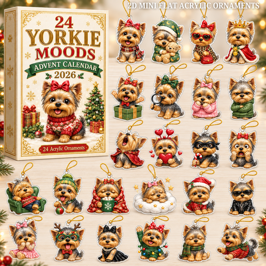 24 Yorkie Moods Advent Calendar 2026 - 24-Day Festive Countdown, Acrylic Charms Blind Box - Gift For Yorkshire Terrier Lovers d8fd5b24-0fb2-4325-a7c5-756a77c3f299-yorkie-text.png