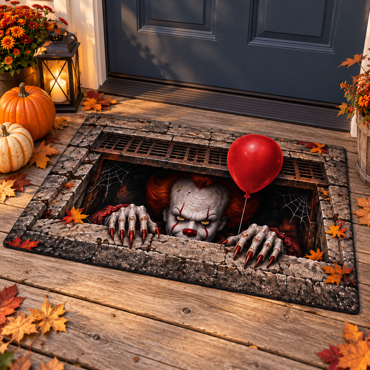 Scary Clown Halloween Doormat, 3D Illusion Horror Rug, Creepy Clown Welcome Mat, Spooky Red Balloon Door Mat, Haunted House Decor d963cd74-e15e-411d-b5b6-3f795726b036-banner-1.png