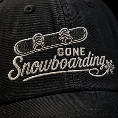 Gone Snowboarding Embroidered Dad Cap - How it is made