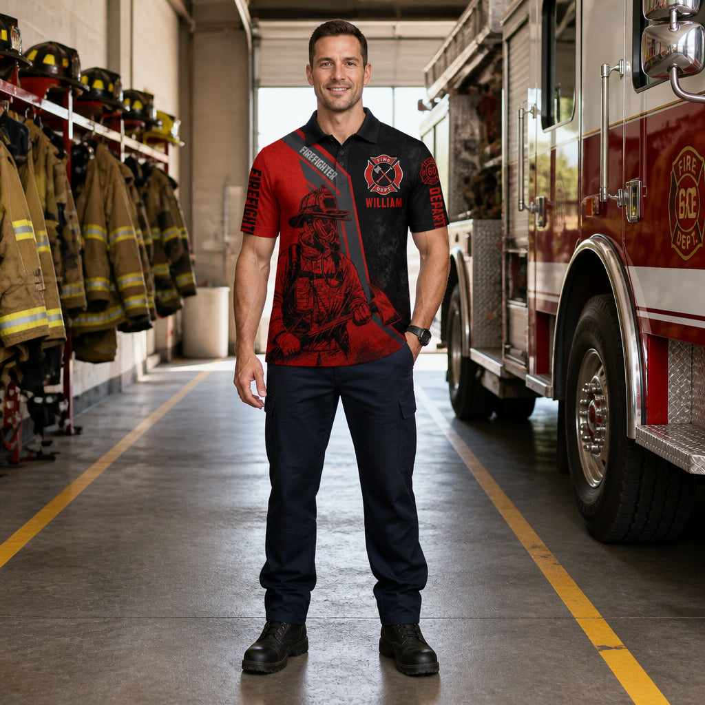 Firefighter Dept Personalized Name AOP Polo - Personalized Polo shirt - All over printed d9ee2263-54b6-4a24-b26f-8cbdec485e4c.jpg