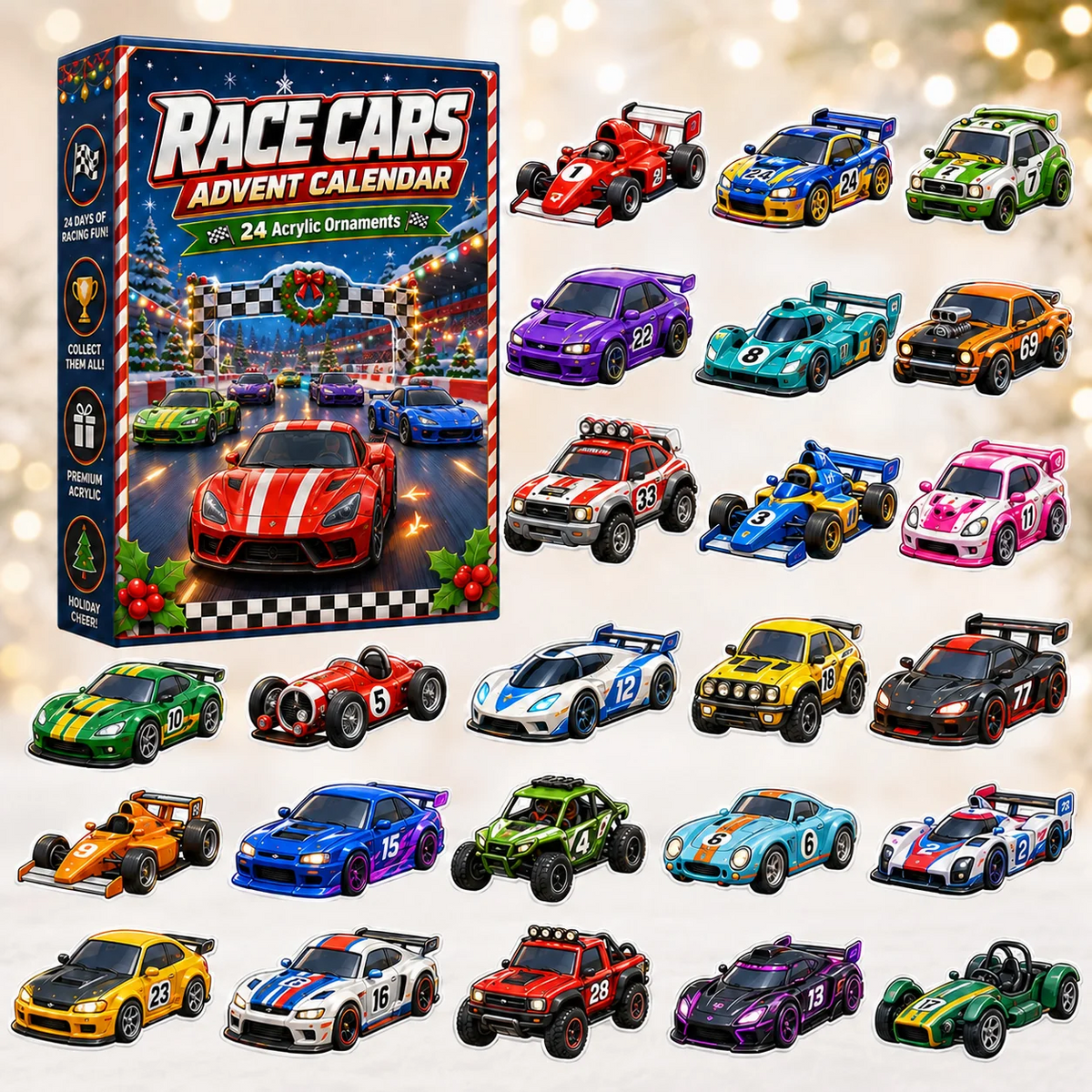 Race Cars Advent Calendar 2026 - 24-Day Festive Countdown, Acrylic Charms Blind Box dab004b5-94f4-4771-b052-62a7a160e559--.png