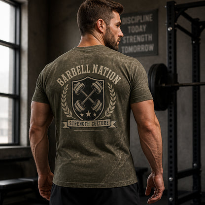 Barbell Nation Strength Crest Tee - T-Shirt - All over printed dab3ab7d-50f3-44b1-bbdd-6eb9323504fe.jpg