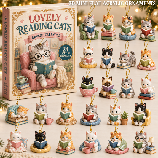 Bookish Cats Advent Calendar 2026 - 24-Day Festive Countdown, Acrylic Charms Blind Box - Gift For Cat Lovers daf5b5d4-9dfb-4088-920f-fc94ef0e902e-reading-cat-text.png