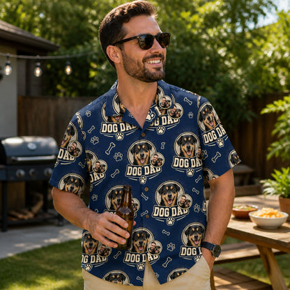 Custom Dog Dad Hawaiian Shirt – Upload Pet Photo - Lifestyle 2