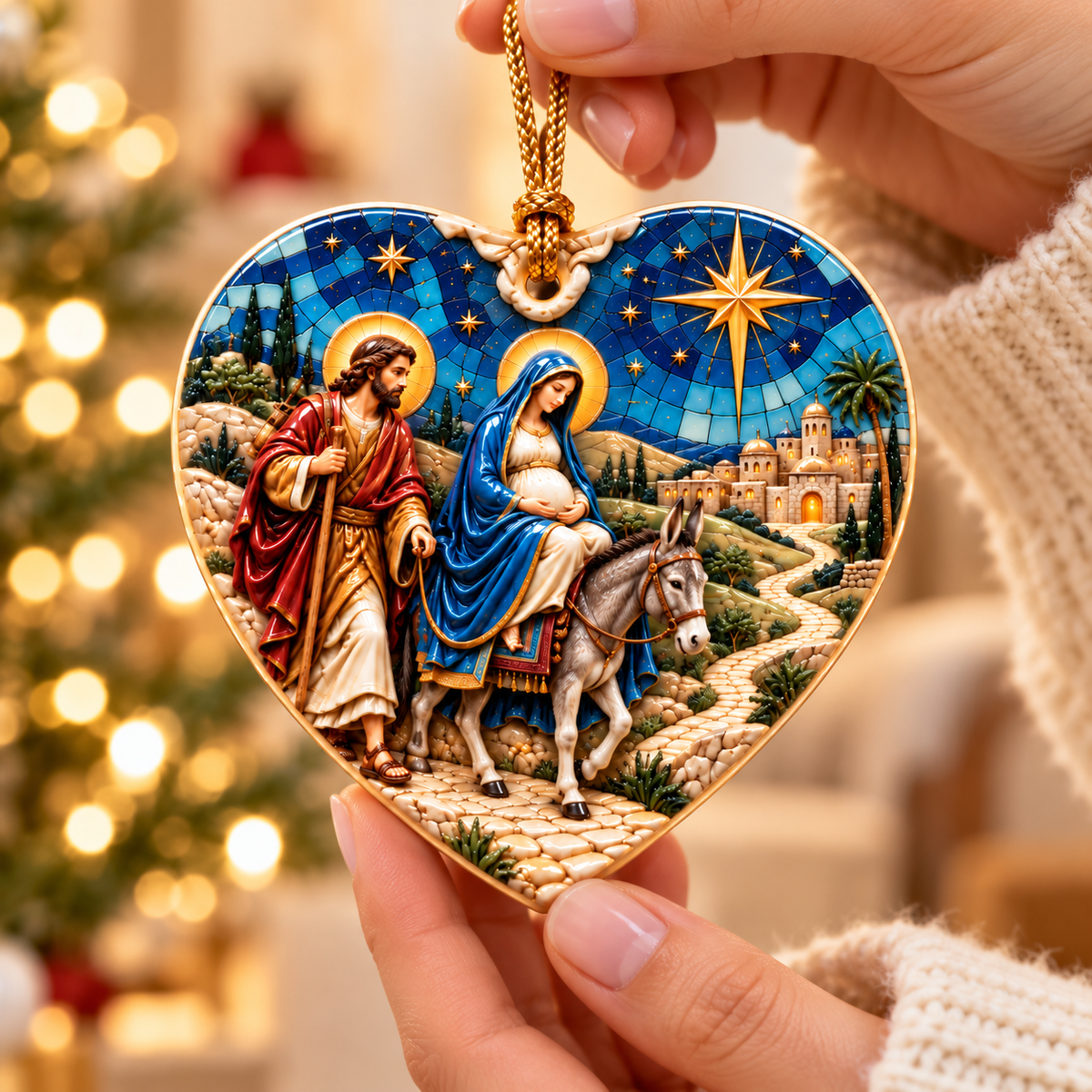 Journey to Bethlehem 3D Heart Christmas Ornament – Mary and Joseph Religious Keepsake, Christian Christmas Gift db57aa74-d657-4909-a0ad-a629231410ce-Qu-ch-u-Gi-ng-Sinh-h-nh-tr-i-tim-2.png