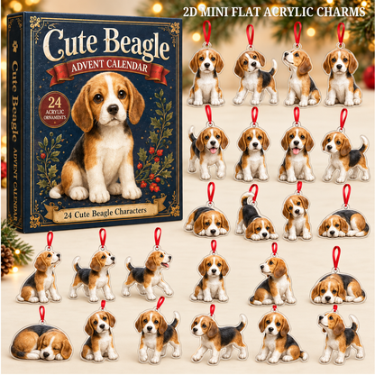 Cute Beagle Advent Calendar 2026 - 24-Day Festive Countdown, Acrylic Charms Blind Box - Gift For Dog Lovers db7af0ec-575f-49e9-ae62-d4b7390e6b86-beagle-text.png