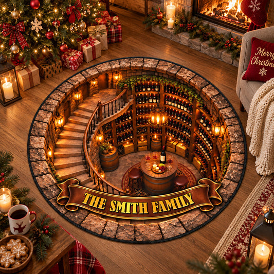 Wine Cellar Fantasy Decor for Wine Lovers Merry Christmas 3D Illusion Quilted Rug - Personalized Quilted Mat db97a82e-8d3c-4e36-bd2e-7c83ebd299e2-5.jpg