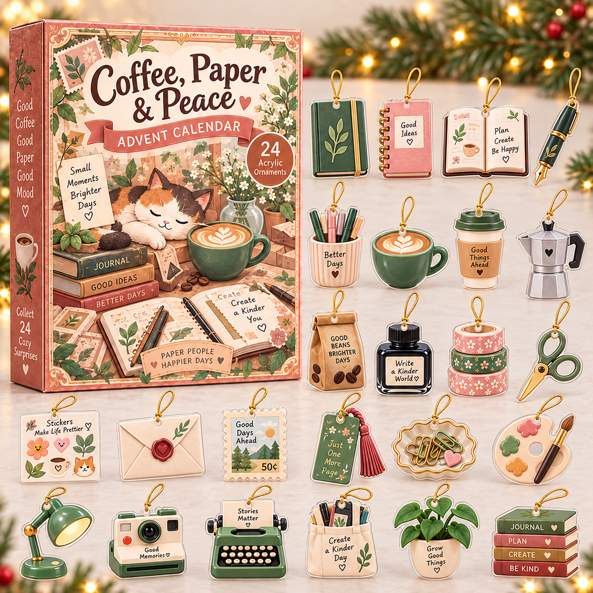 Coffee Paper Peace Advent Calendar 2026 - 24-Day Festive Countdown, Acrylic Charms Blind Box - Gift For Scrapbooking Lovers dba7fda1-6481-436a-bcce-565280b66f86-coffee-box-charms.png