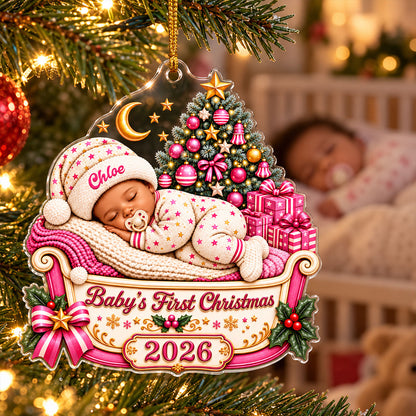 Christmas Dream Baby First Christmas 250th Ornament - Personalized Acrylic Ornament dc33909d-badd-4b24-95a9-4e8e0fc149cc-3.jpg