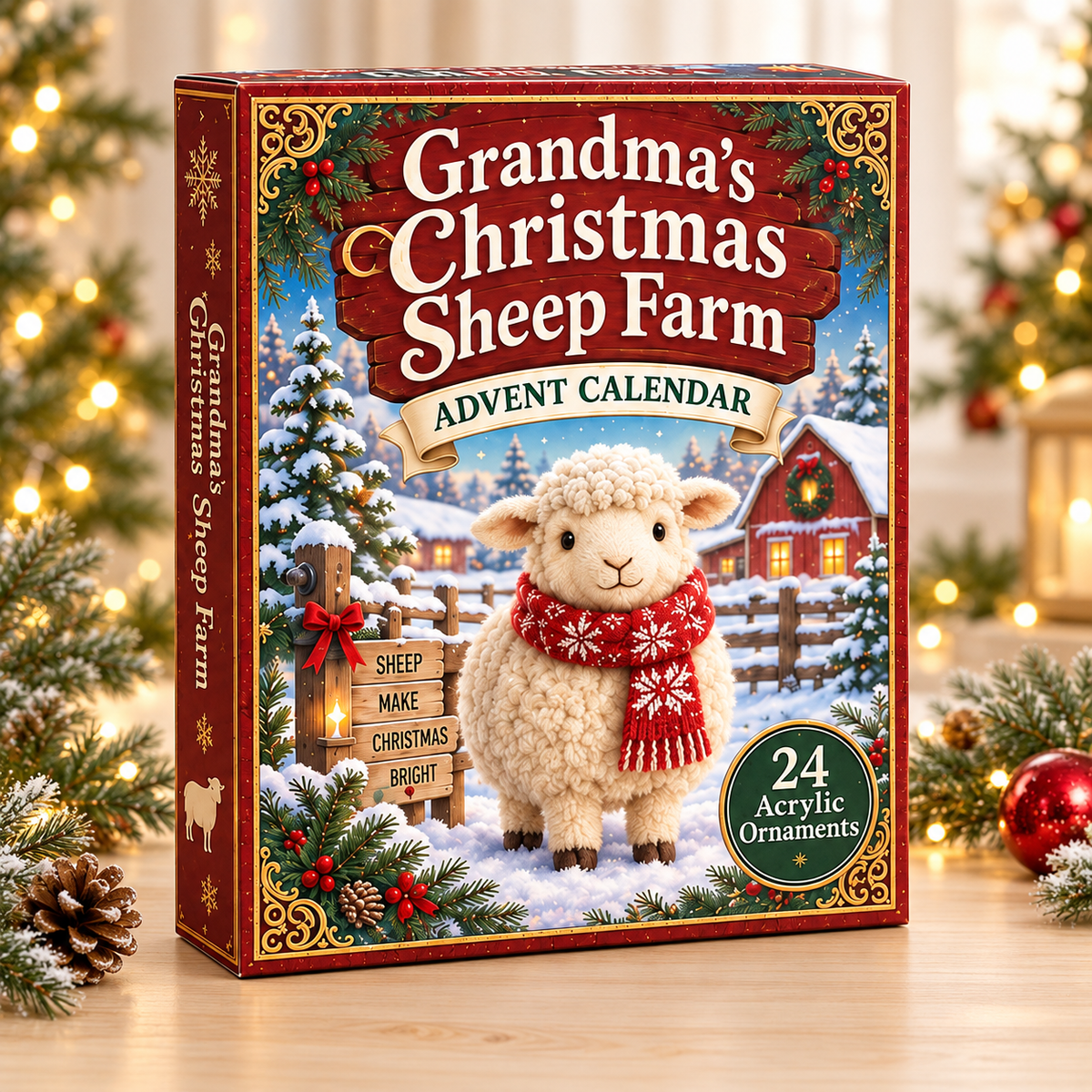Grandmas Christmas Sheep Farm Advent Calendar 2026 - 24-Day Festive Countdown, Acrylic Charms Blind Box - Gift For Grandchildren, Kid dc444d2c-535d-4aa2-9d18-20330d2bd701-sheep-box.png