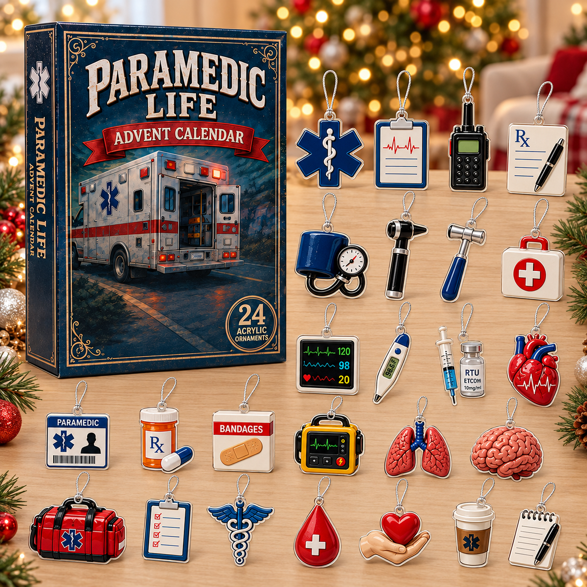 Paramedic Life Saver Advent Calendar 2026 - 24-Day Festive Countdown, Acrylic Charms Blind Box - Gift For Nurse Lovers dc633920-fba2-47e3-ace9-dcd15f72ed7e-paramedics-box-charms.png