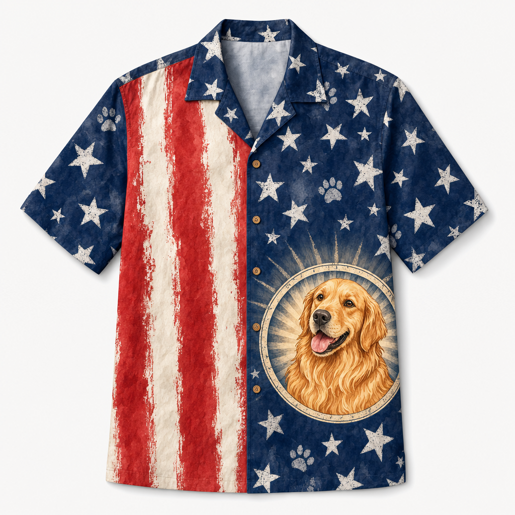 Patriotic Pup Hawaiian Shirt - Hero