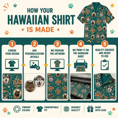 Best Dad Ever Pet Photo Hawaiian Shirt - How it is made