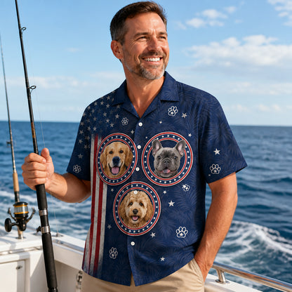 Stars & Paws Custom Pet Photo Hawaiian Shirt - Lifestyle 1