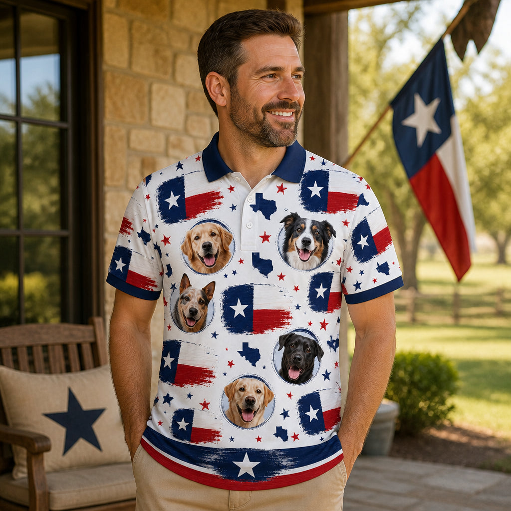 Custom Pet Photo Texas Flag Shirt - How to customize
