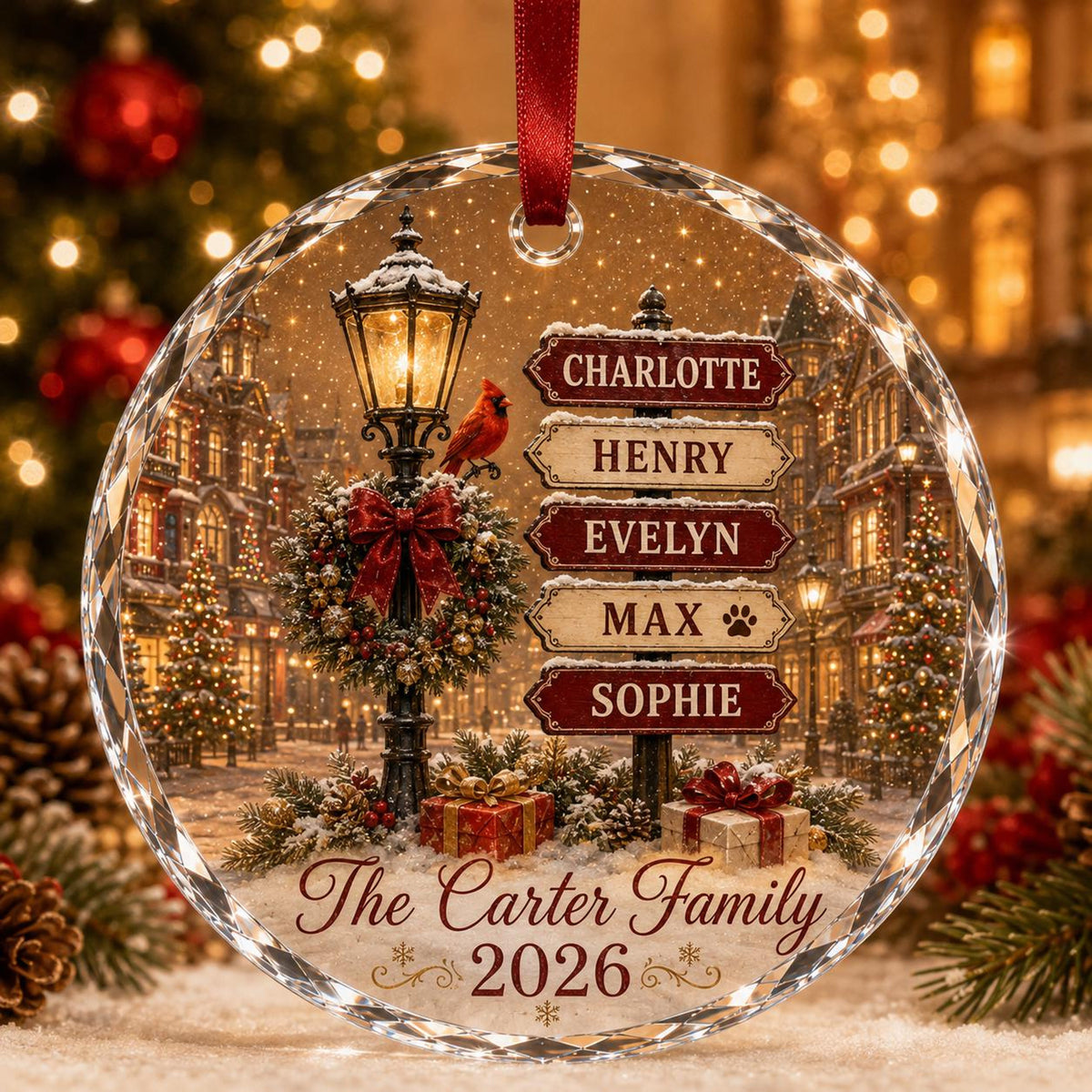 Personalized Family Names Christmas Ornament, Custom Name Signpost Glass Ornament, Family With Pets Ornament, Family Keepsake 2026 de50f94e-a570-4543-b931-e5ec906de500-3.jpg