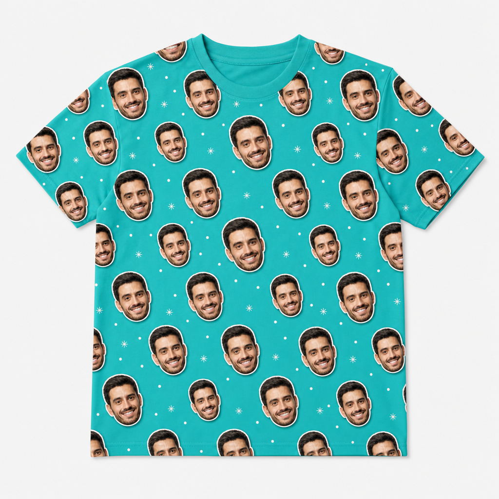Custom Face Pattern AOP Tee - Hero