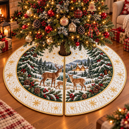 Winter Deer Family Christmas Tree Skirt, Rustic Holiday Decor dea22098-028f-434e-81a8-2ed115abfd93-2.jpg