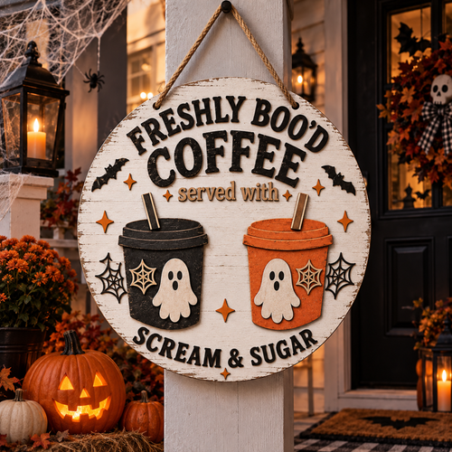Halloween Coffee Door Hanger - Gift For Coffee Owner, Firends dea73296-0796-4371-ae21-fa99f41ad39a-3.png