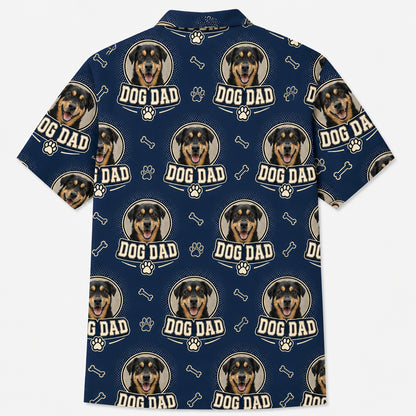 Custom Dog Dad Hawaiian Shirt – Upload Pet Photo - Back view