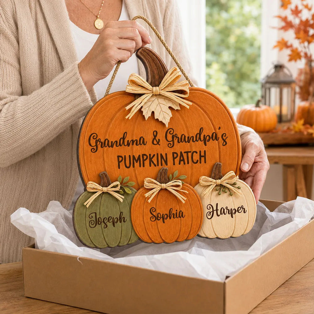 Grandma Grandpa's Pumpkin Wooden Sign - Personalized Door Hanger df4eaf66-30bb-46cb-aa61-01921d6f2cd0-2.jpg