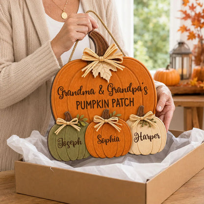 Grandma Grandpa's Pumpkin Wooden Sign - Personalized Door Hanger df4eaf66-30bb-46cb-aa61-01921d6f2cd0-2.jpg