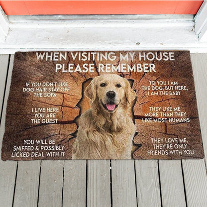 Custom Dog Photo When Visiting My House - Personalized Doormat - Gift For Dog Lovers dogrules1.jpg
