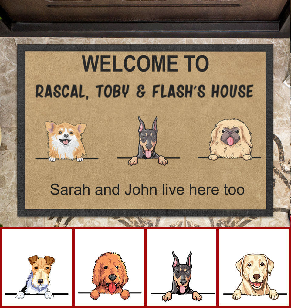 Cute Dog Welcome To Dog's House Custom Doormat Gift For Dog Lovers doormat3.jpg