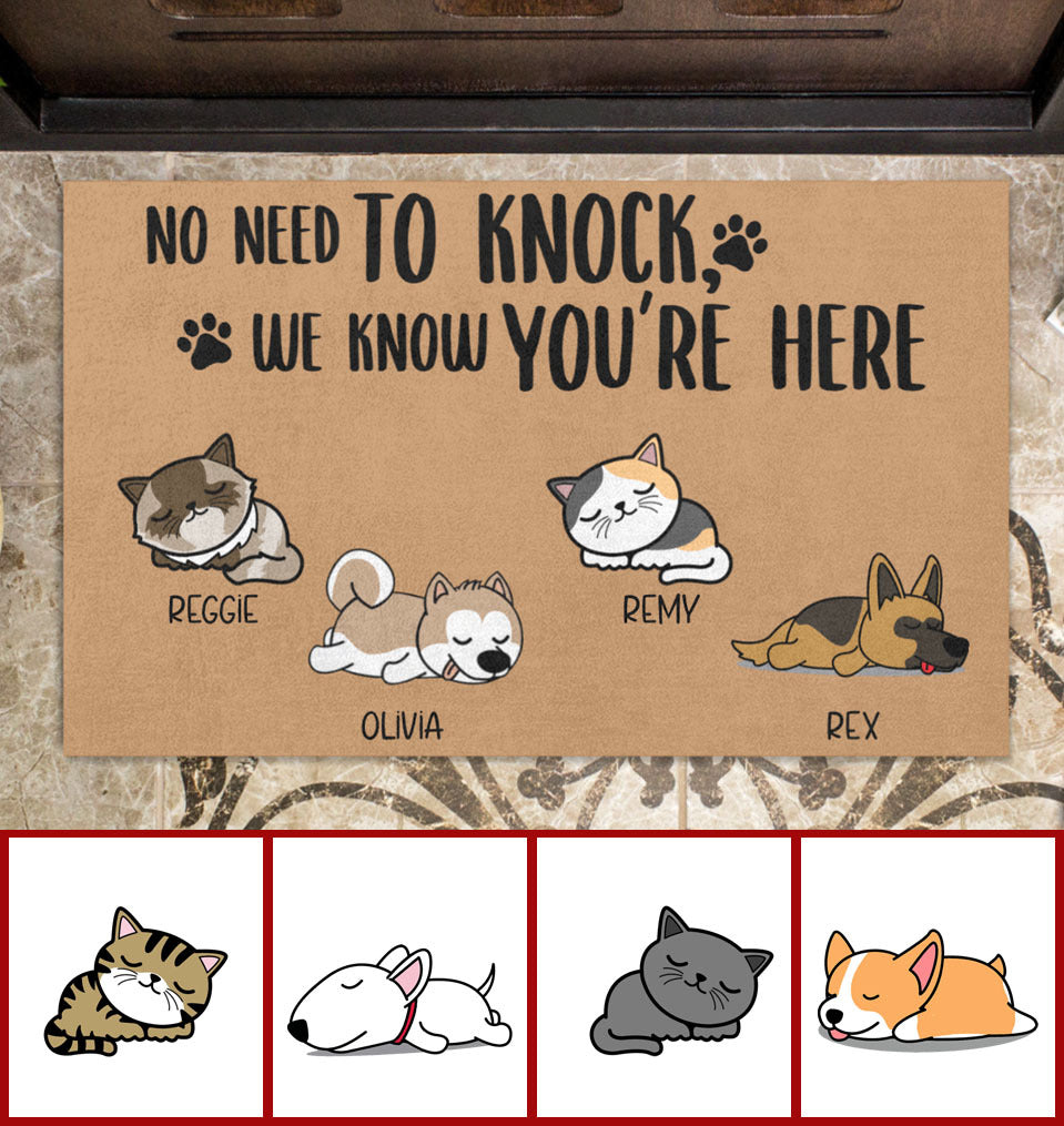 No Need To Knock We Know You Are Here Custom Doormat For Dog Lover doormat4.jpg